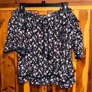 American Eagle Off the Shoulder Floral Top